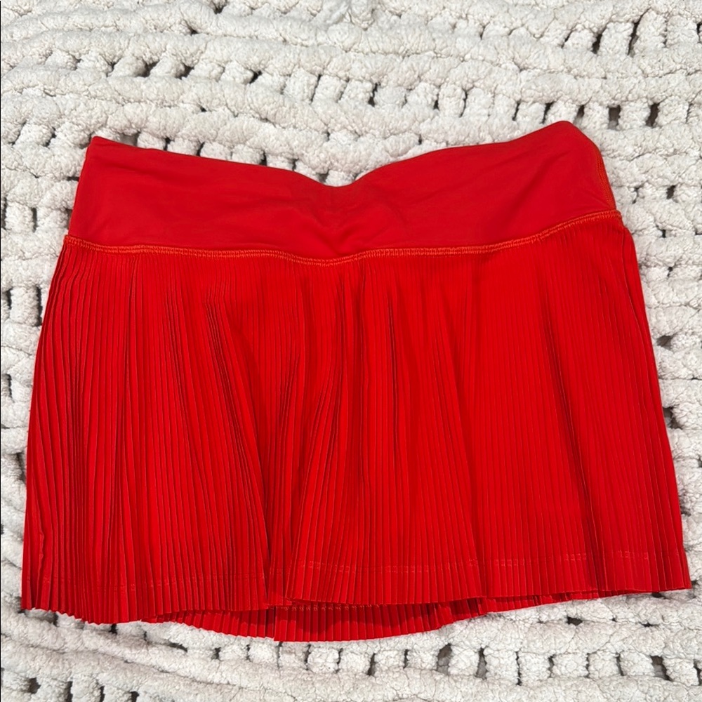 Red Lululemon Pleated Tennis Skirt